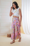 Pre-Order: White Floral Embroidered Top with Boho Printed Pant