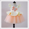 Pre-Order: Peplum Peach Dress with Butterfly Embellished