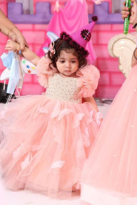 Pre-Order: Pinkish Beige Butterfly Gown