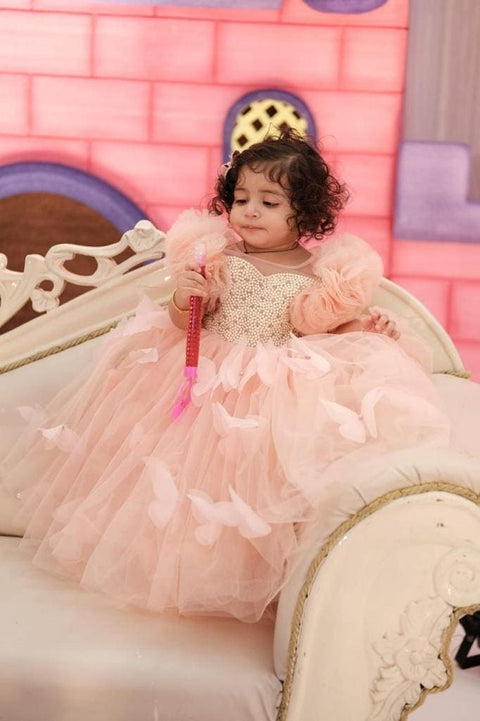 Pre-Order: Pinkish Beige Butterfly Gown