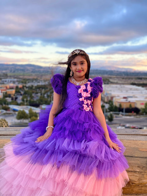 Pre-Order: Purple Pink Layered Gown