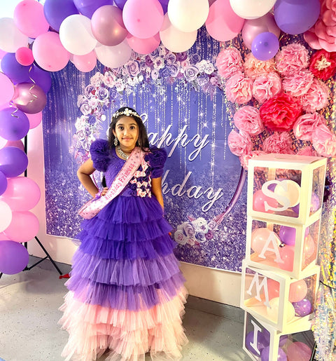 Pre-Order: Purple Pink Layered Gown