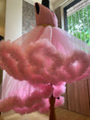 Pre-Order: Pink Bouncy High Low Gown with Frills