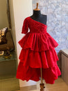 Pre-Order: Red One Shoulder High Low Dress
