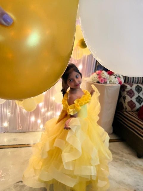 Pre-Order: Yellow Ruffled Gown
