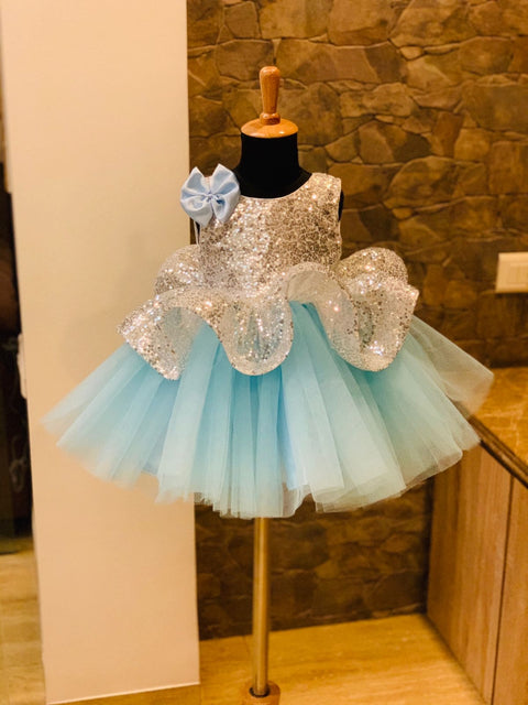 Pre-Order: Blue Peplum Dress