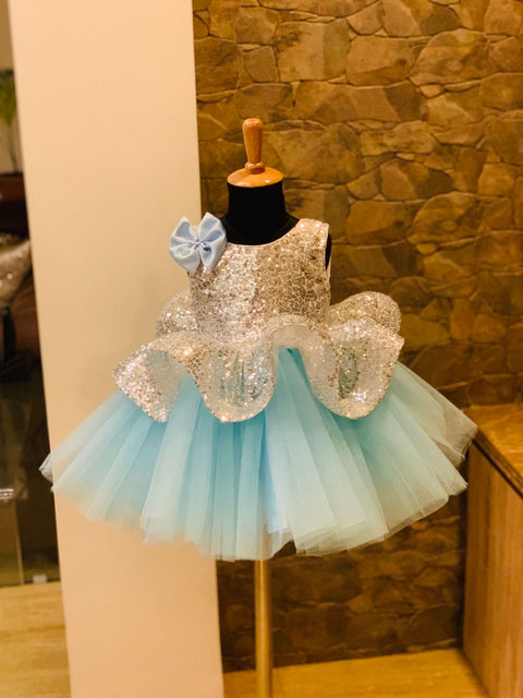 Pre-Order: Blue Peplum Dress
