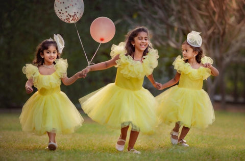 Pre-Order: Yellow Off-Shoulder Beautiful Dress