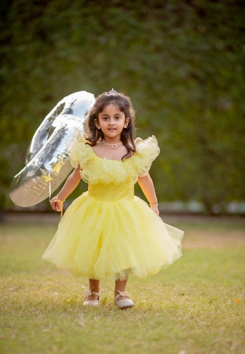 Pre-Order: Yellow Off-Shoulder Beautiful Dress