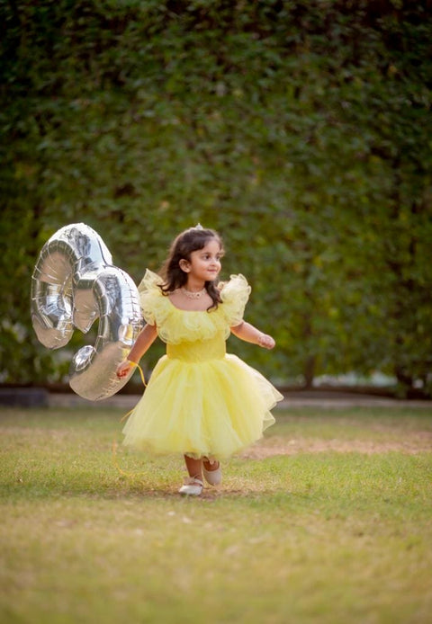 Pre-Order: Yellow Off-Shoulder Beautiful Dress