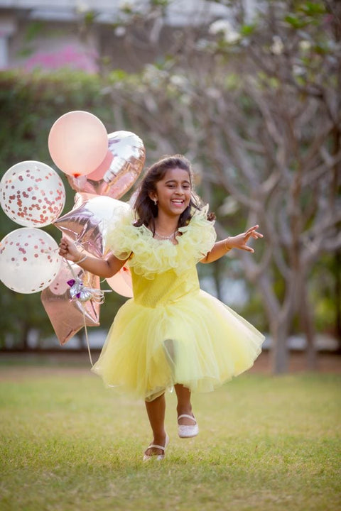 Pre-Order: Yellow Off-Shoulder Beautiful Dress