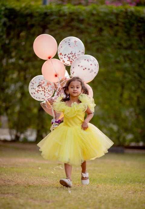 Pre-Order: Yellow Off-Shoulder Beautiful Dress