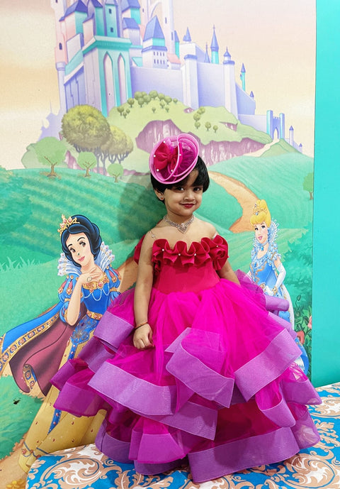 Pre-Order: Hot Pink Ruffle Gown