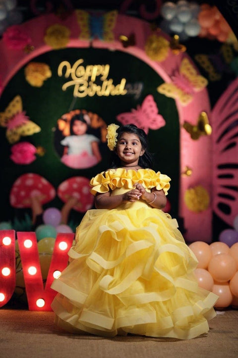 Pre-Order: Yellow Ruffled Gown