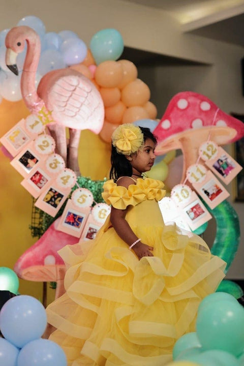 Pre-Order: Yellow Ruffled Gown