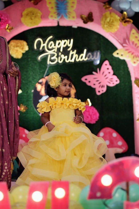 Pre-Order: Yellow Ruffled Gown