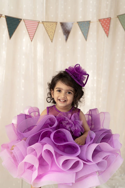Pre-Order: Purple 2 Layers Short Length Dress