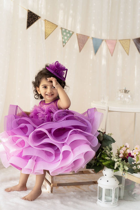 Pre-Order: Purple 2 Layers Short Length Dress