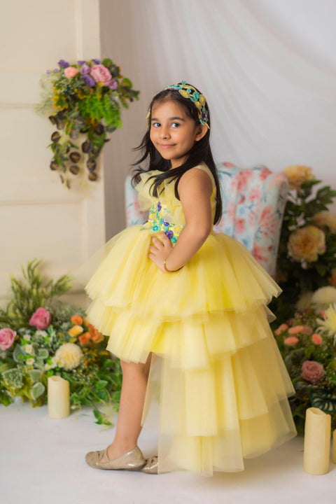 Pre-Order: Yellow Blossom High-Low Gown