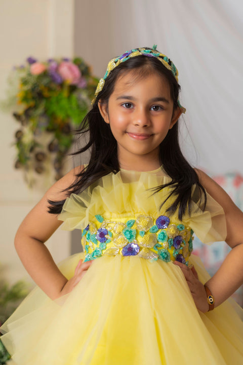 Pre-Order: Yellow Blossom High-Low Gown
