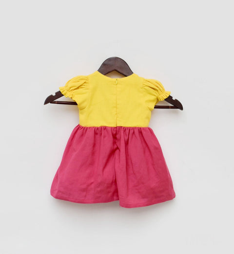 Pre Order:  Yellow and Pink Linen Frock