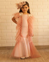 Pre-Order: Stylish Pink Frill Gown