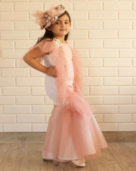Pre-Order: Stylish Pink Frill Gown