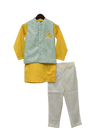 Pre-Order: Aqua Embroidery Nehru Jacket Set