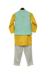 Pre-Order: Aqua Embroidery Nehru Jacket Set