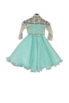Pre-Order: Aqua Net Embroidery Choli with Lehenga
