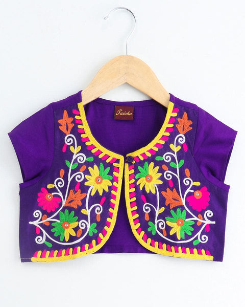 Stylish Cotton printed dhoti jumpsuit- Purple