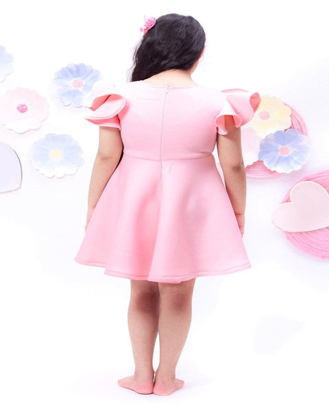 Pre-Order: Baby Pink Neoprene Dress with Lego Motif