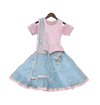 Pre-Order: Baby Pink Embroidery Peplum with Net One Piece