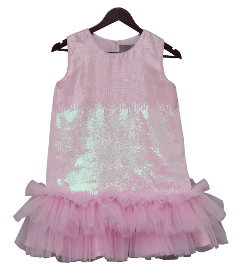 Pre-Order: Baby Pink Soft Sequence Dress