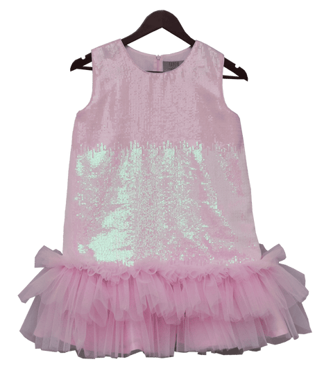 Pre-Order: Baby Pink Soft Sequence Dress