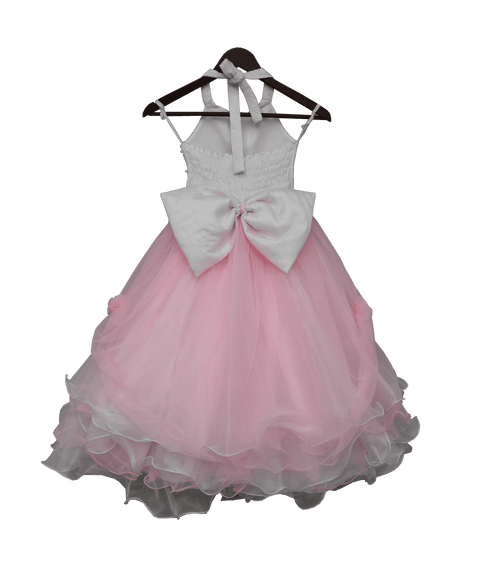 Pre-Order: Baby Pink & White Organza Gown