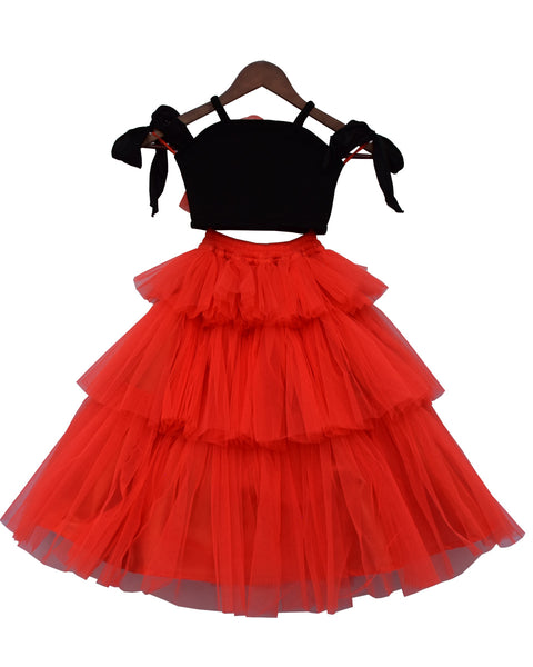 Pre-Order: Black Crop Top with Skirt