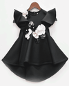 Pre-Order: Black Lycra Dress with Lycra Flowers