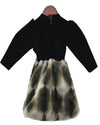 Pre-Order: Black Velvet with Shaded Fur Dress