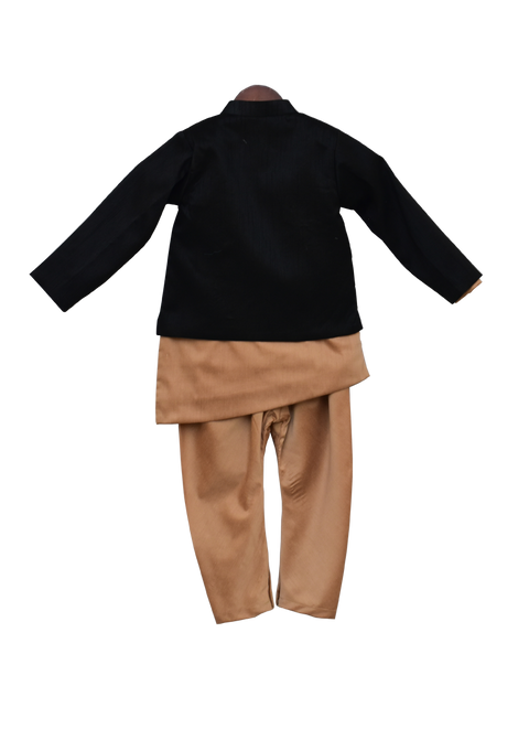 Pre-Order: Black Jacket with Kurta & Churidar