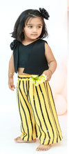 Pre-Order: Black Lycra Top with Yellow Plazzo