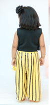 Pre-Order: Black Lycra Top with Yellow Plazzo