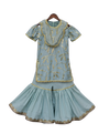 Pre-Order: Blue Embroidery Kurti with Sharara