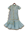 Pre-Order: Blue Embroidery Kurti with Sharara