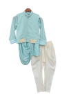 Pre-Order: Blue Embroidery Nehru Jacket Set