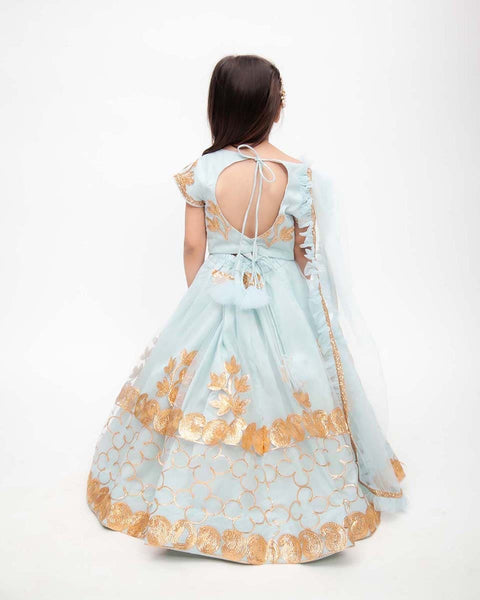 Pre-Order: Blue Gota Embroidery Lehenga Choli Set