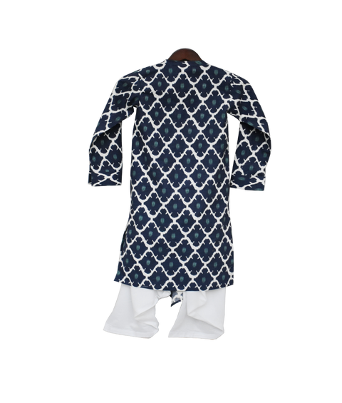 Pre Order: Blue Kurta with White Salwar