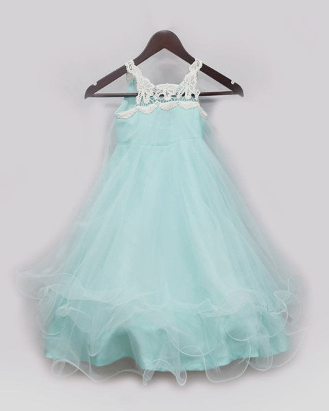 Pre-Order: Blue net Frock with Pearls