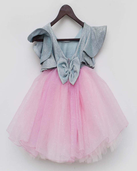 Pre-Order: Blue Shimmer and Pink Glitter Net Frock
