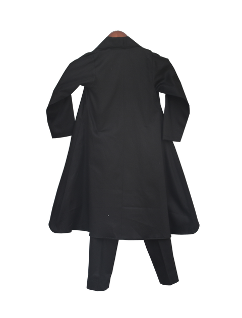 Pre-Order: Blue Soft Sequence Crop Top with Black Pant & Long Shrug